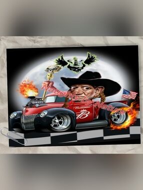 On The Road Again Hot Rod Truck  with Cowboy Willie Nelson Driver - Budweiser